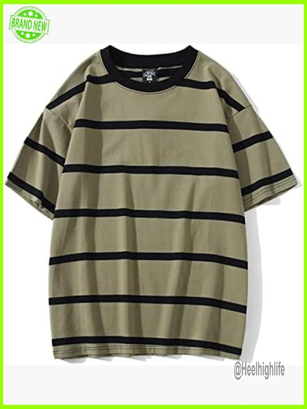Oversized Crewneck Color Block T-Shirt Grunge Aesthetic Y2K Streetwear Top